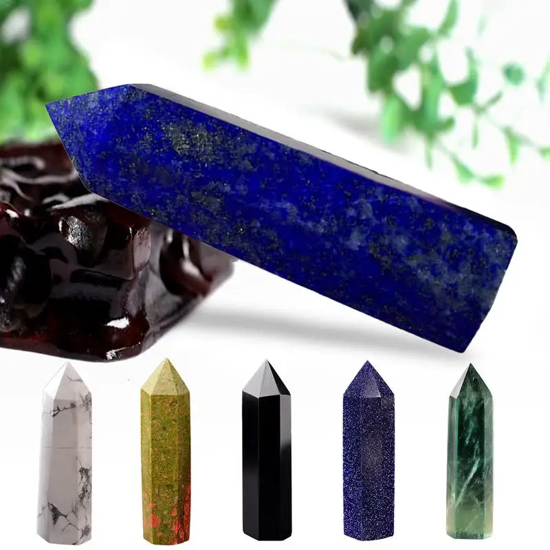 

1pc Natural Crystals Obelisk Mineral Point Wand And Stones Healing Amethyst Quartz Polished Column Chakras Room Decor Ore Crafts