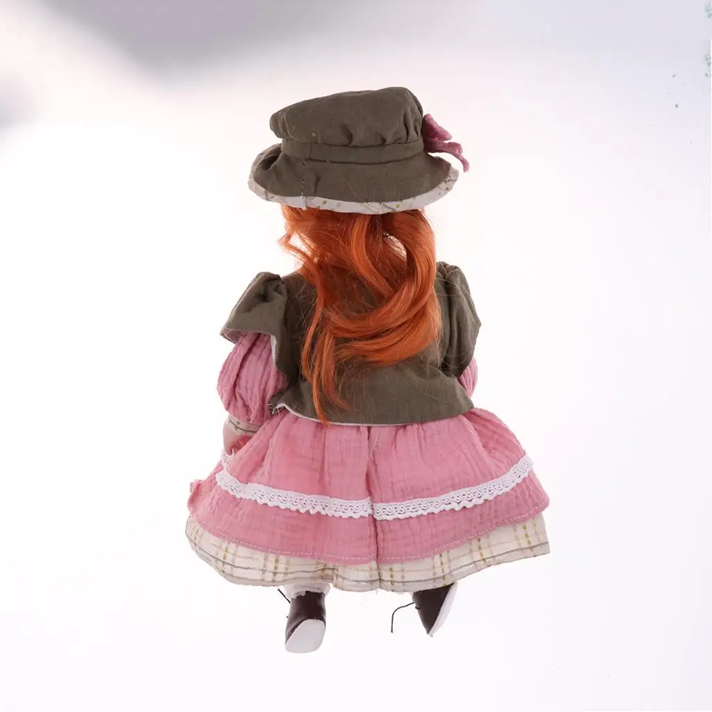 

40cm Elegant Porcelain Doll Stand Set People Figures W/ Clothes Gift #3