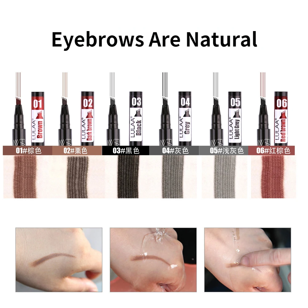 

4 Fork Tip Sketch Women Liquid Eyebrow Pen Makeup Naturally Smooth Waterproof Long Lasting Eyebrow Pen