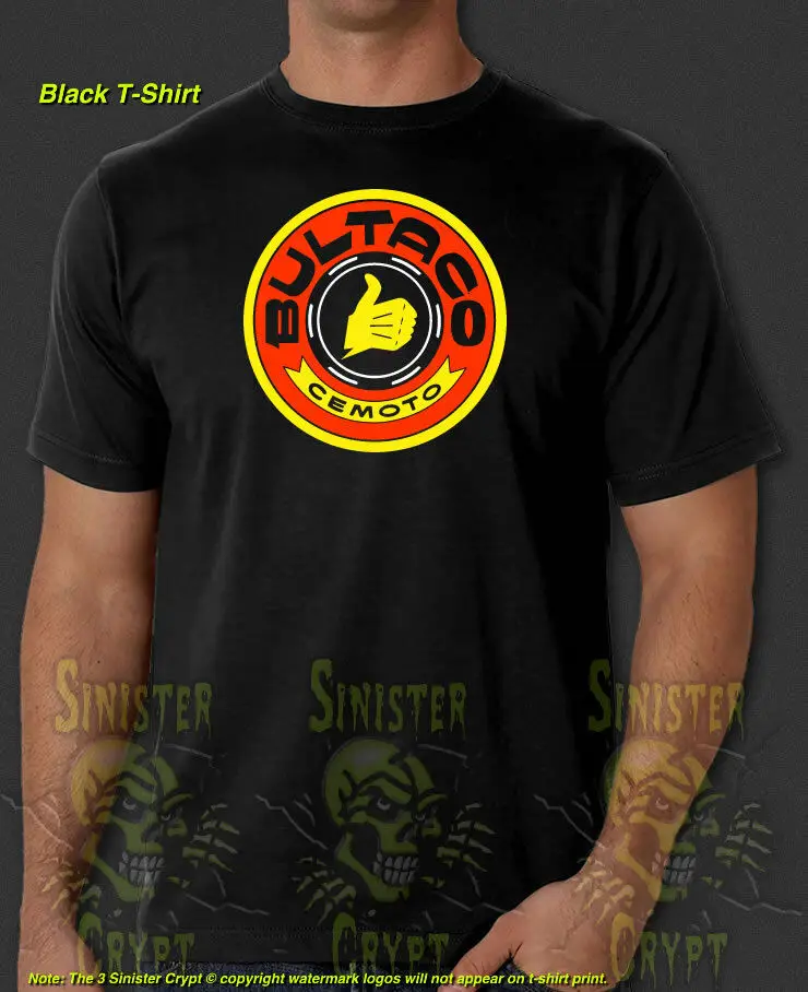 

Bultaco Motorcycles Round Style Retro 1970s Motocross New T-Shirt S-3XL