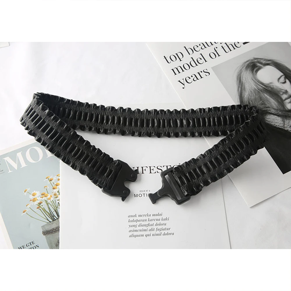 Women's Dress Coat Dress Adornment Belt Fashionable Plastic Buckle Elastic Waist Seal Black Thin Belt  SCB0310