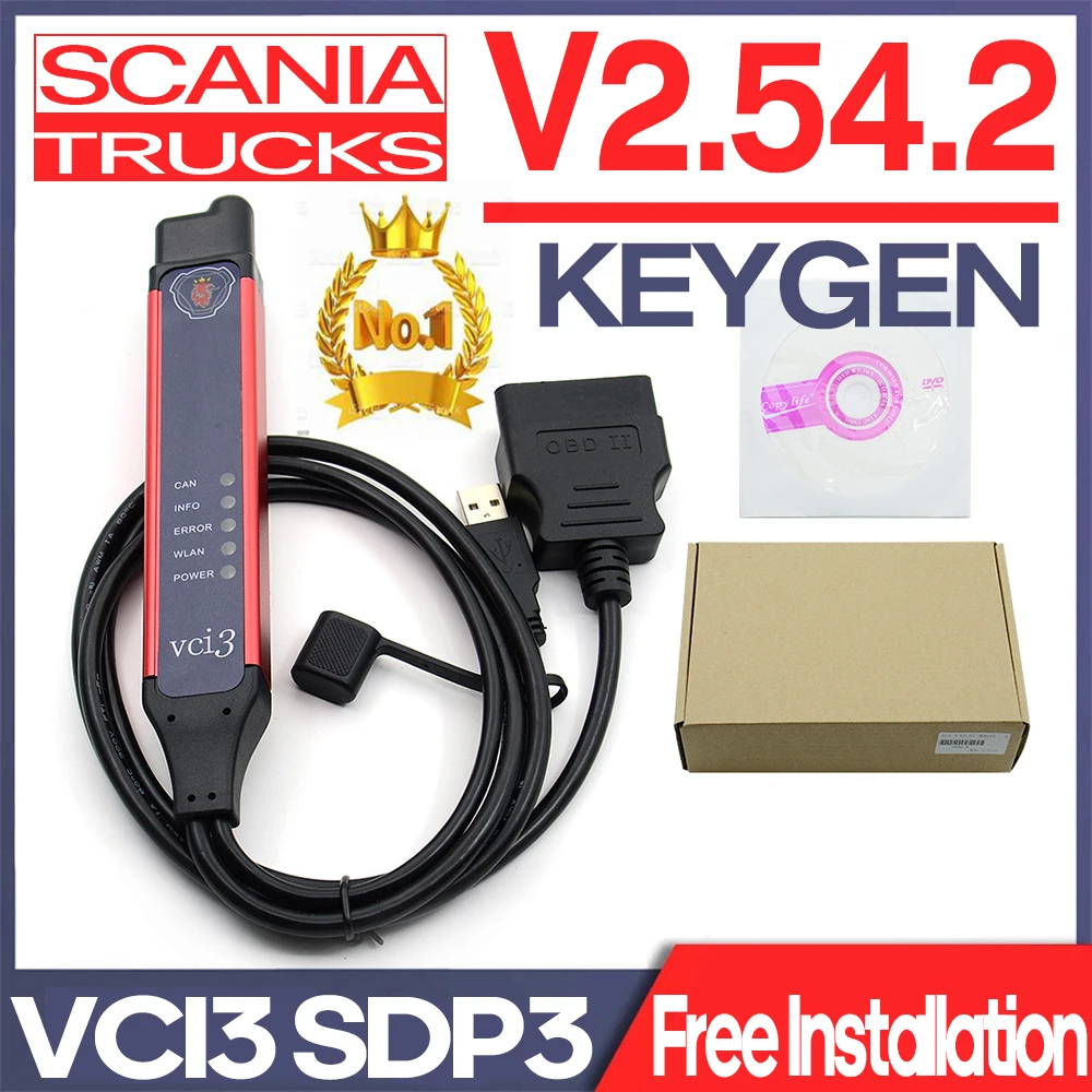

VCI3 V2.54.2 Высококачественный большой кабель A + SDP3 VCI3 сканер Wi-Fi для VCI3 Беспроводная стандартная Диагностика грузовика с ключом WIN7 10 вместо VCI2