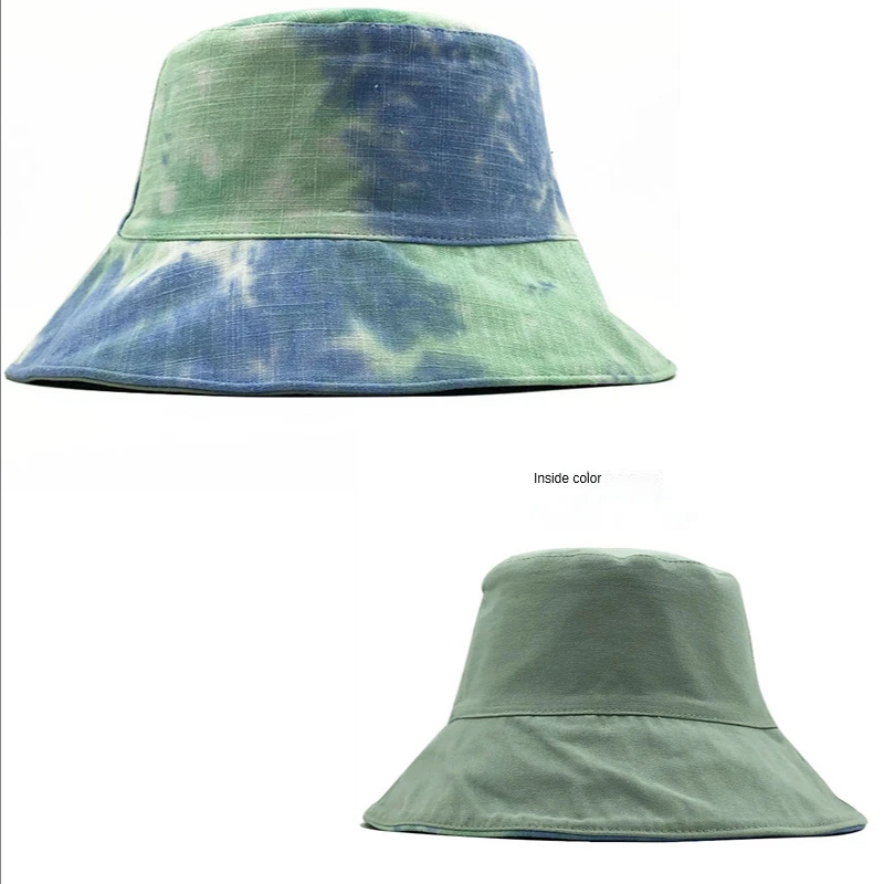 

Ins New Tie-dye Fisherman Hats Men's and Women's Fashion Trend Double-sided Basin Cap Spring and Summer Outdoor Leisure Sun Hat