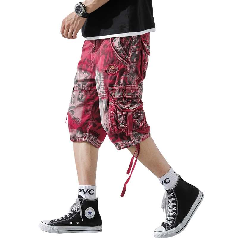 Мужские камуфляжные шорты Свободные повседневные шорты-карго в стиле милитари