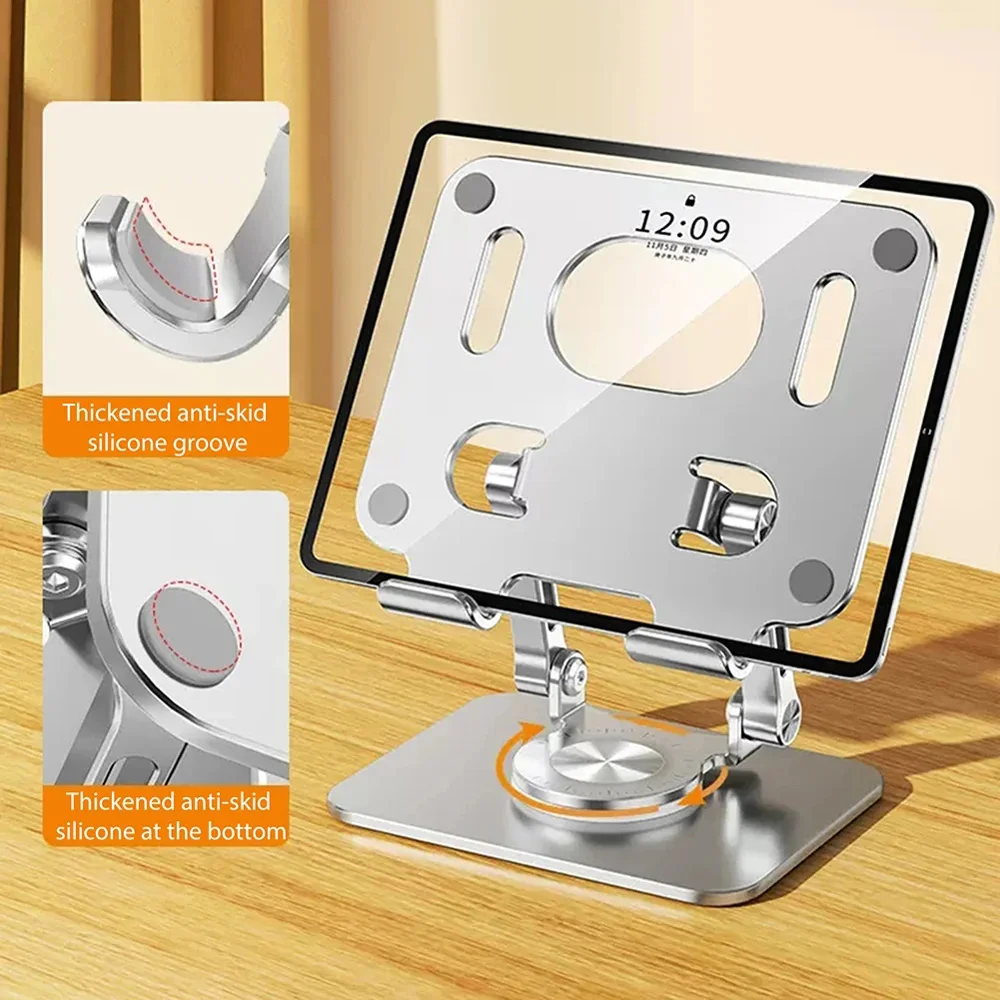 

GTWIN Foldable Tablet Bracket Stand 360° Rotating Hollowed Holder Desk For 4.7-12 Inch Tablet for iPad Samsung Xiaomi Huawei