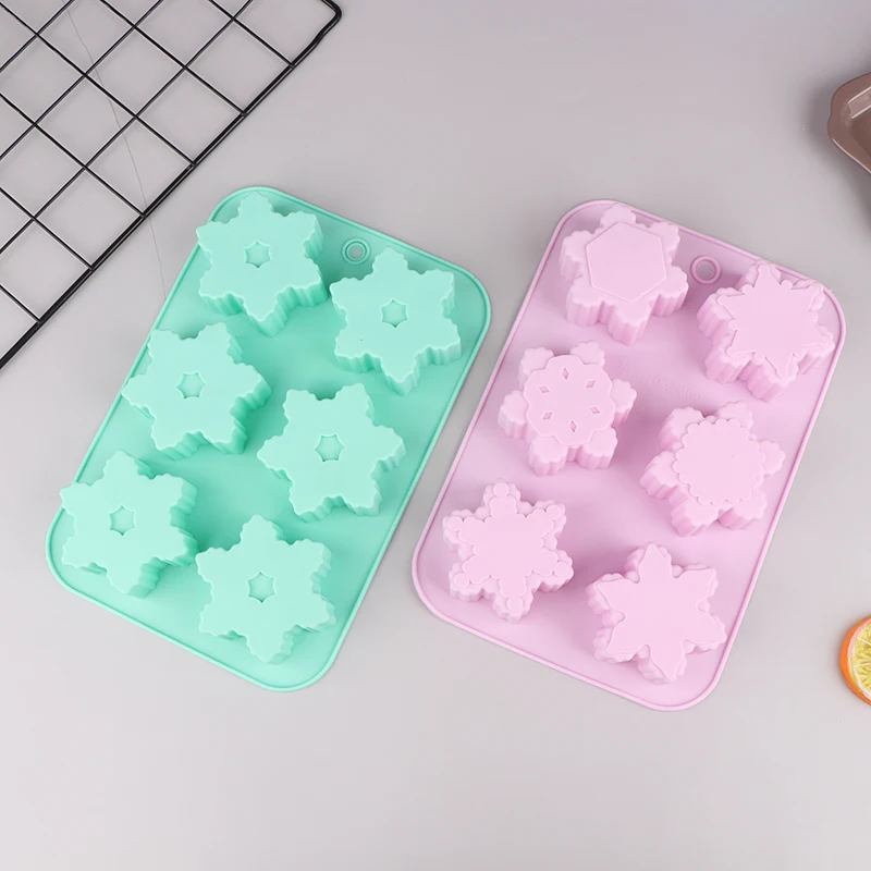 1 шт. 6 полостей силиконовая форма в форме снежинки сделай сам для мыла ручной