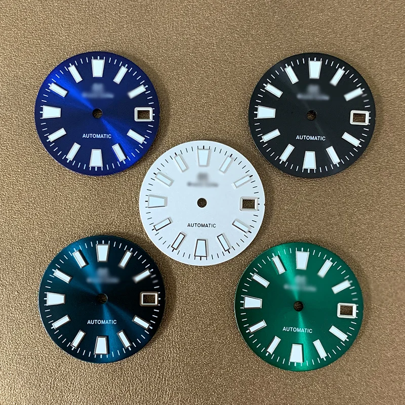 

Mod Seiko watch dial nh35 dial Grand Seiko DIY Modified watch parts fit nh35 4R36 6R35 Automatic Movement Green Luminous dial