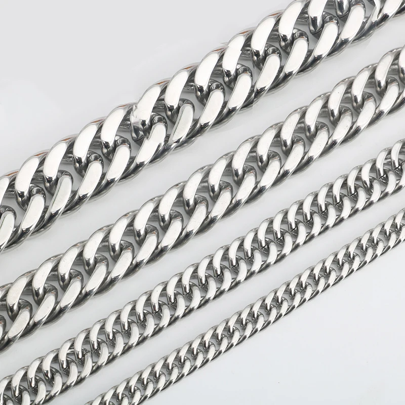 

1Meter/lot High Quality Stainless Steel Curb Cuban Link Chain for DIY Jewelry Making Women Men's Nceklace Bracelet Accessories