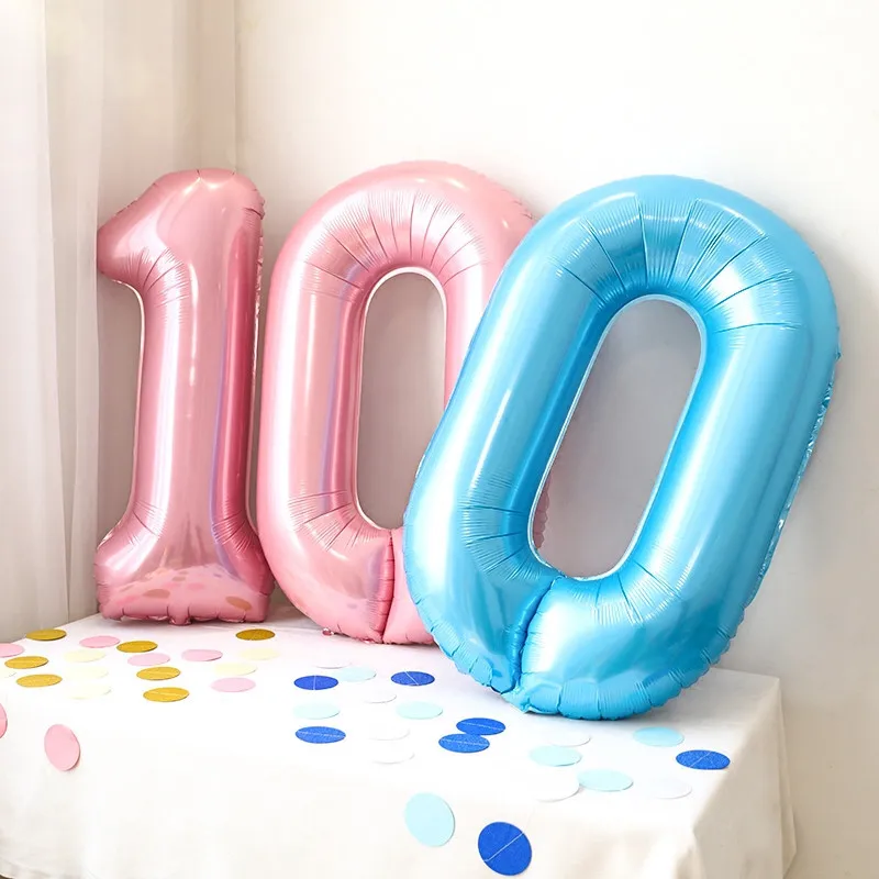 40 дюймов розовый синий цифровой гелиевый воздушный шар из алюминиевой фольги