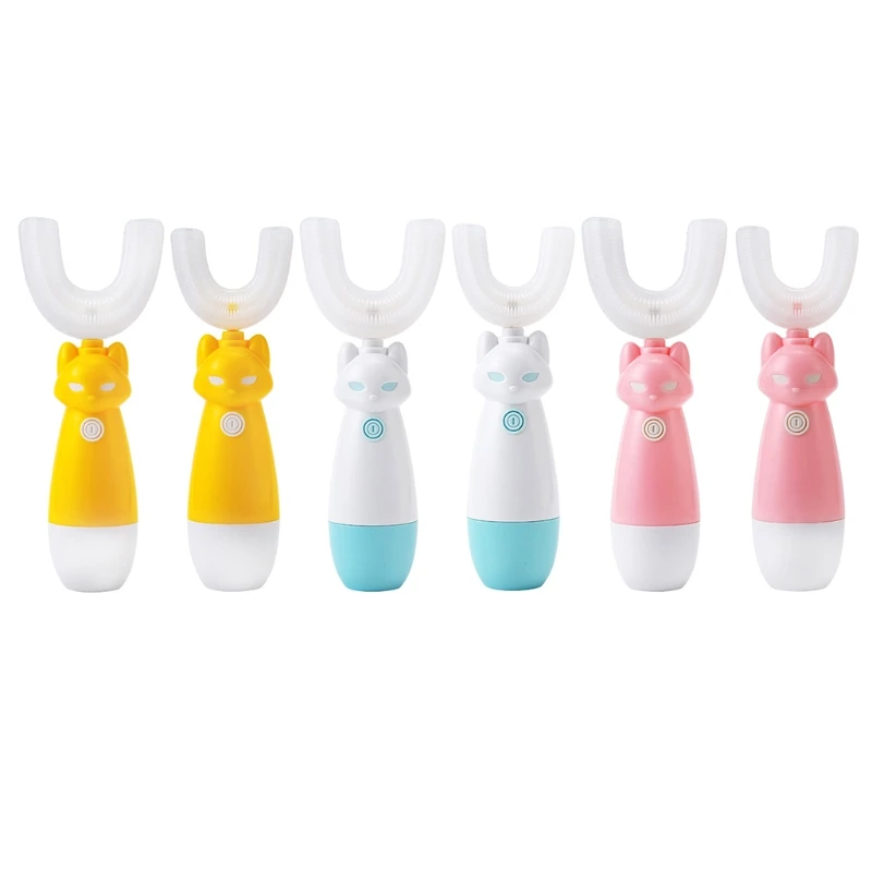 

U-образная электрическая ультразвуковая зубная щетка для детей, пищевой силикон