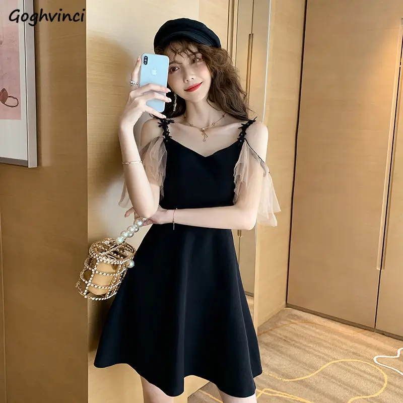 

Dresses Women Aesthetic Summer Classy Tender Tunic Vacation Patchwork Design Soft Femme Party Lovely Mujer Vestidos Ulzzang Chic