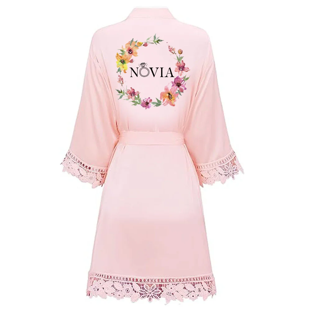

Women Silk Satin Short Night Printing Robe Kimono Robe Fashion Bath Robe Sexy Bathrobe Femme Wedding Bride Bridesmaid Robe