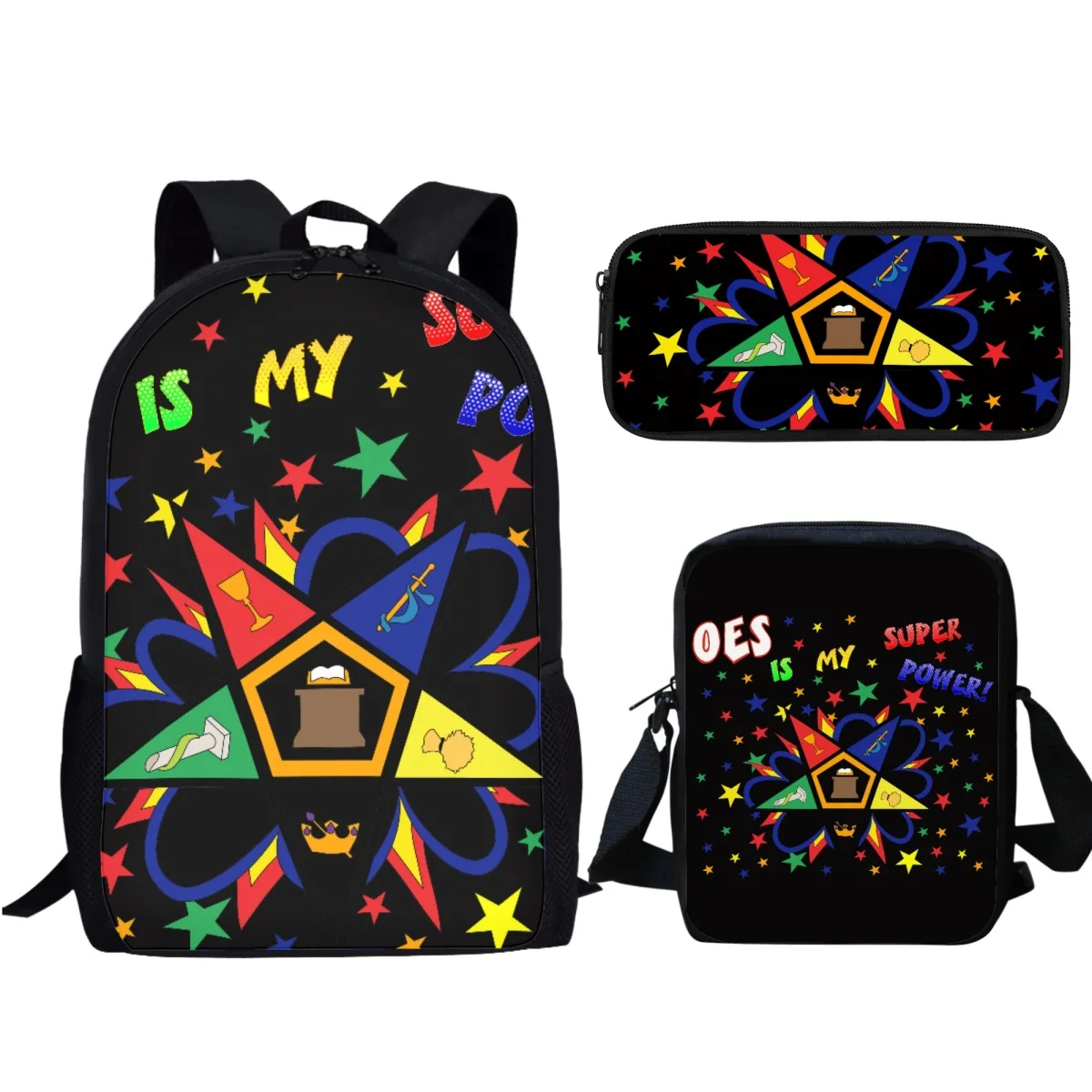 3pcs Children School Bags OES Sistars Order Of Eastern Print Backpack for College Student Fashion Travel Computer Bag Satchel