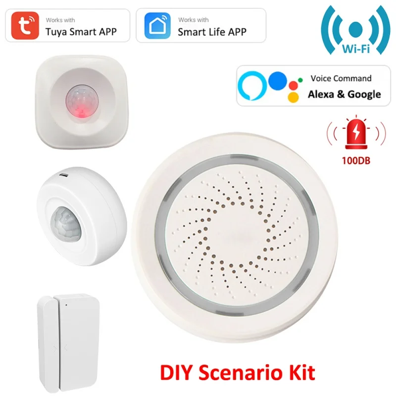 

Система сигнализации «сделай сам» с датчиком движения, 100 дБ, Wi-Fi