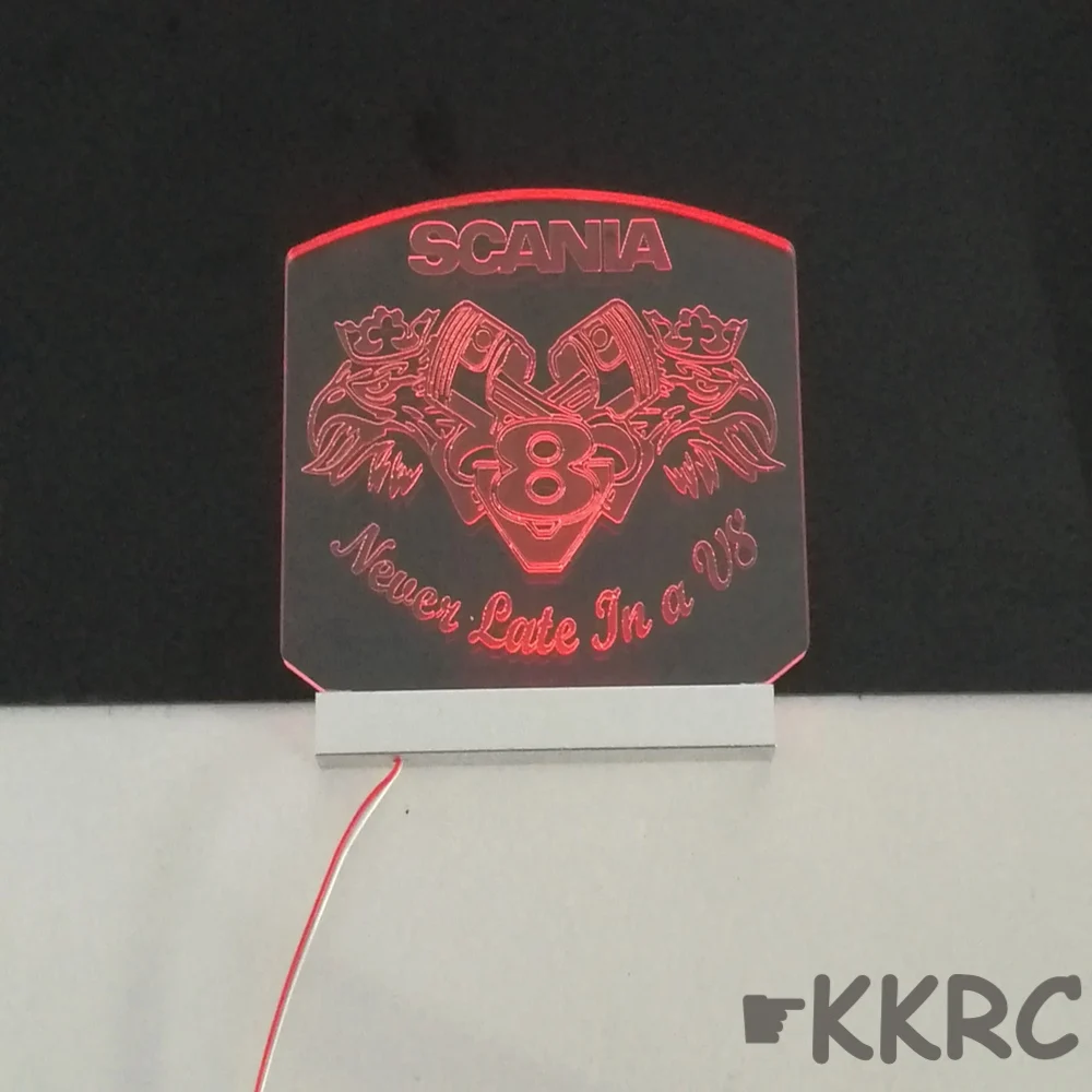 

Acrylic Scania Logo Led Light for 1/14 TAMIYA Remote Control Tractor Scania R620 R470 R730