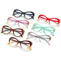 fashion anti blue light eyeglasses women cat eye eyewear retro spectacles rice nails clear lens glasses