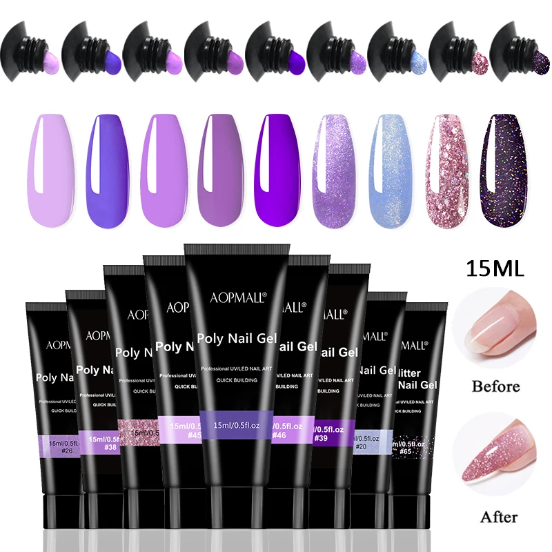 Набор для быстрого наращивания ногтей Желейный УФ-гель 9 цветов салонный дизайн