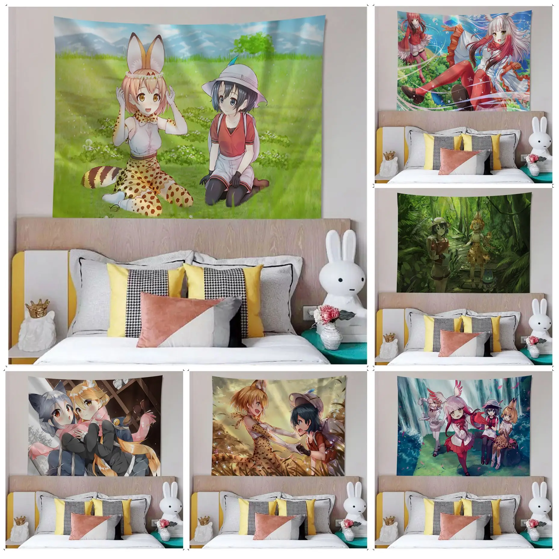 

Kemono Friends Chart Tapestry Cheap Hippie Wall Hanging Bohemian Wall Tapestries Mandala Japanese Tapestry