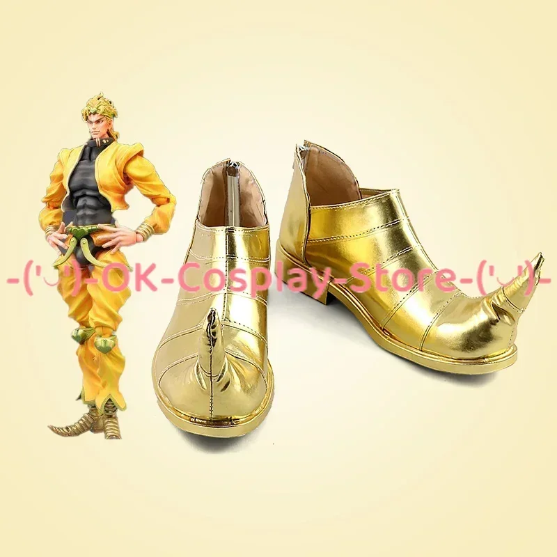 Фото [На заказ] JoJo's Bizarre Adventure Dio Brando Обувь для косплея Аниме Игра Костюм для ролевых игр Опора Хэллоуин Вечеринка Сапоги из искусственной кожи №3
