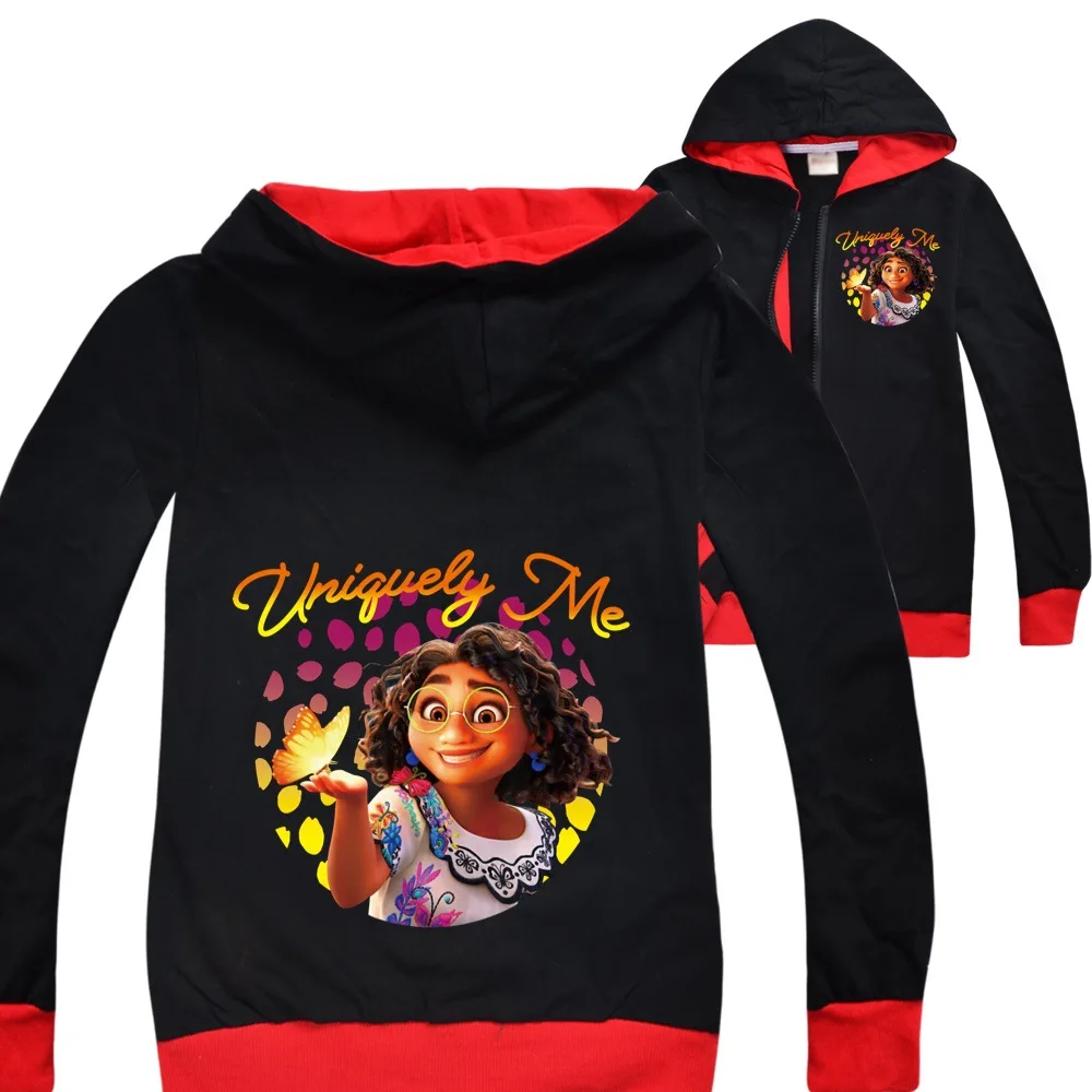 

Encanto Spring and Autumn New Cartoon Kids Girls Zip Sweater Princess Print Girls Boys Jacket Kids Hooded Jacket Top