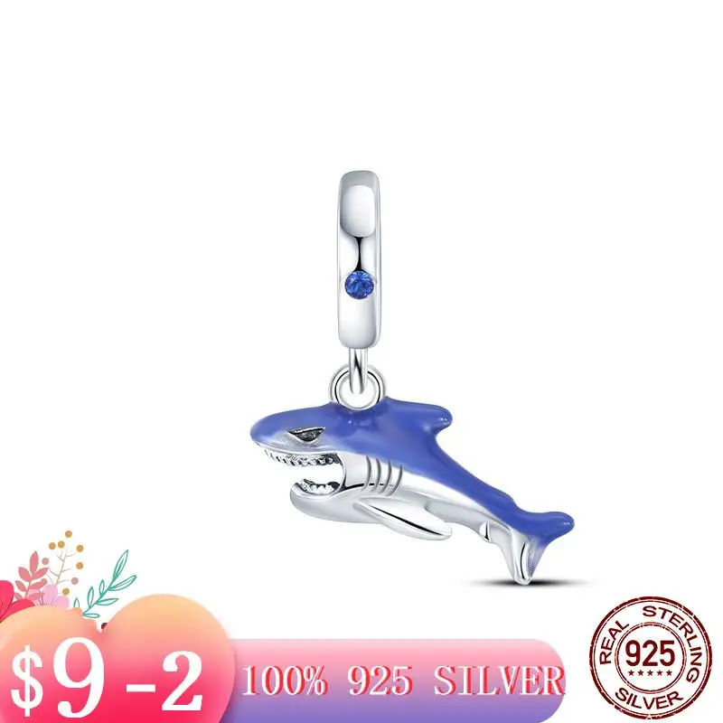 

Independent Design 2022 New 925 Sterling Silver shark Charm Fit Original Pandora Bracelet Making Fashion DIY Jewelry For Women