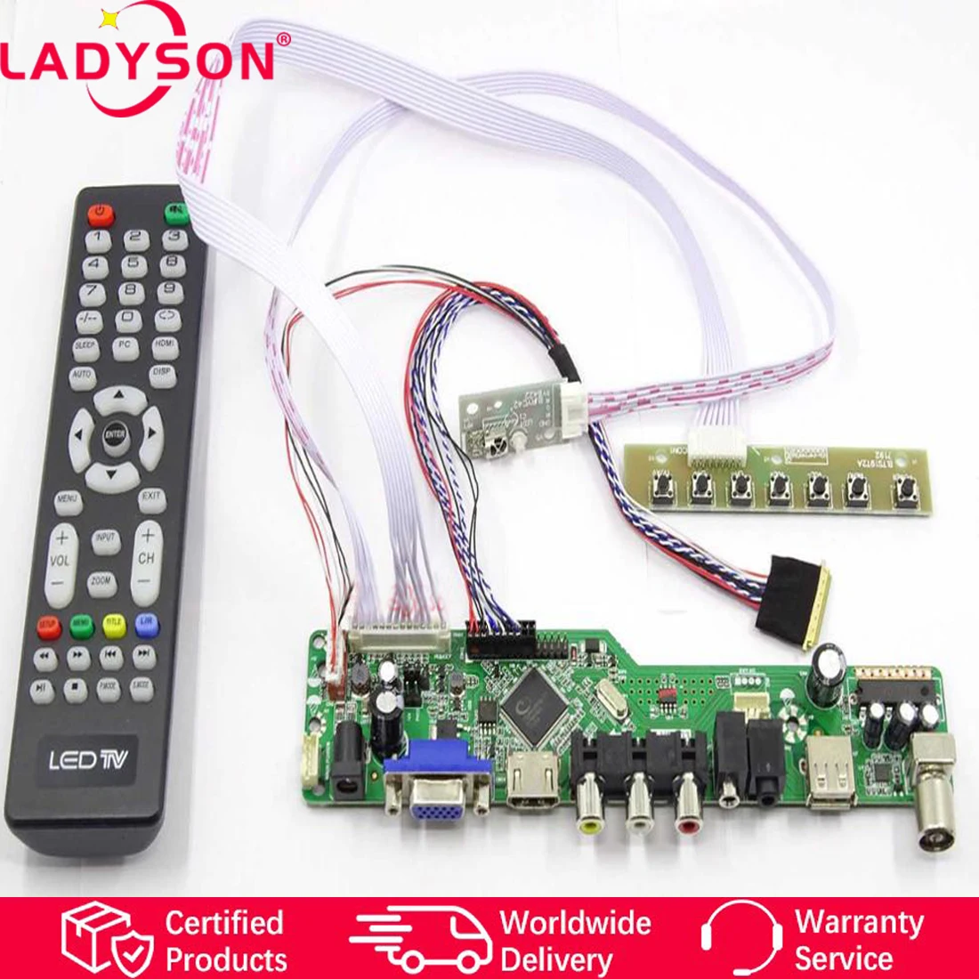 Комплект светодиодный контроллера для B156XW02 V0 V1 V2 TV + HDMI VGA AV USB ЖК-дисплей плата
