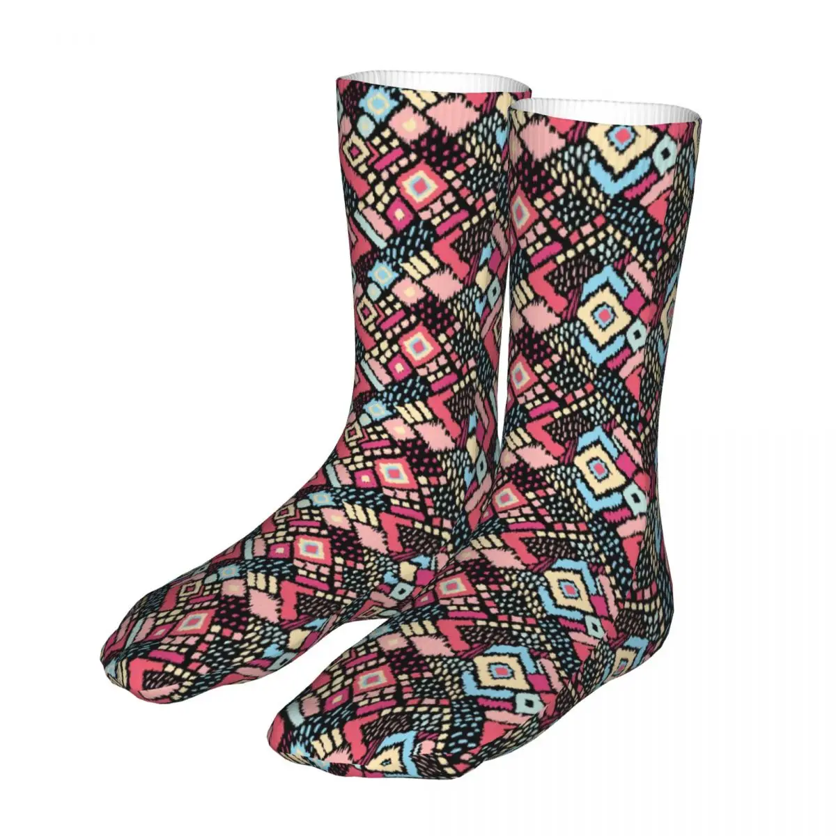 

Men Bike Ikat Geometric Folklore Socks Cotton Funny Aztec Style Women Socks