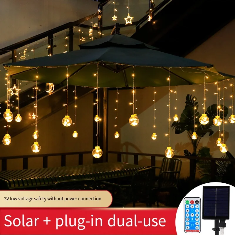 Solar energy wishing ball curtain lamp led lamp camping atmosphere lamp outdoor courtyard balcony decoration GL396