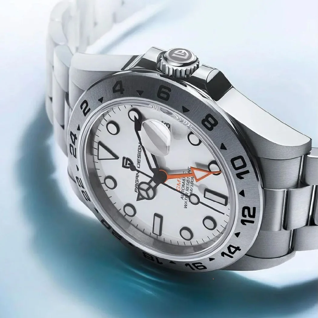 

Часы наручные PAGANI GMT NH34 Мужские автоматические, механические водонепроницаемые из нержавеющей стали с сапфировым стеклом