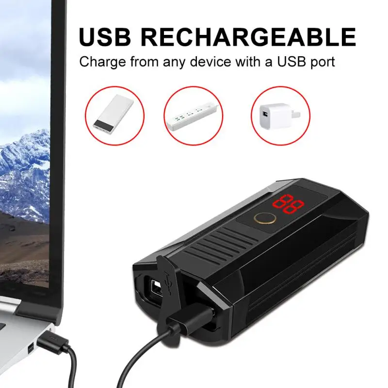 Передний светодиодный фонарь T6 для велосипеда 2000 лм 5200 мАч USB-зарядка Аксессуары