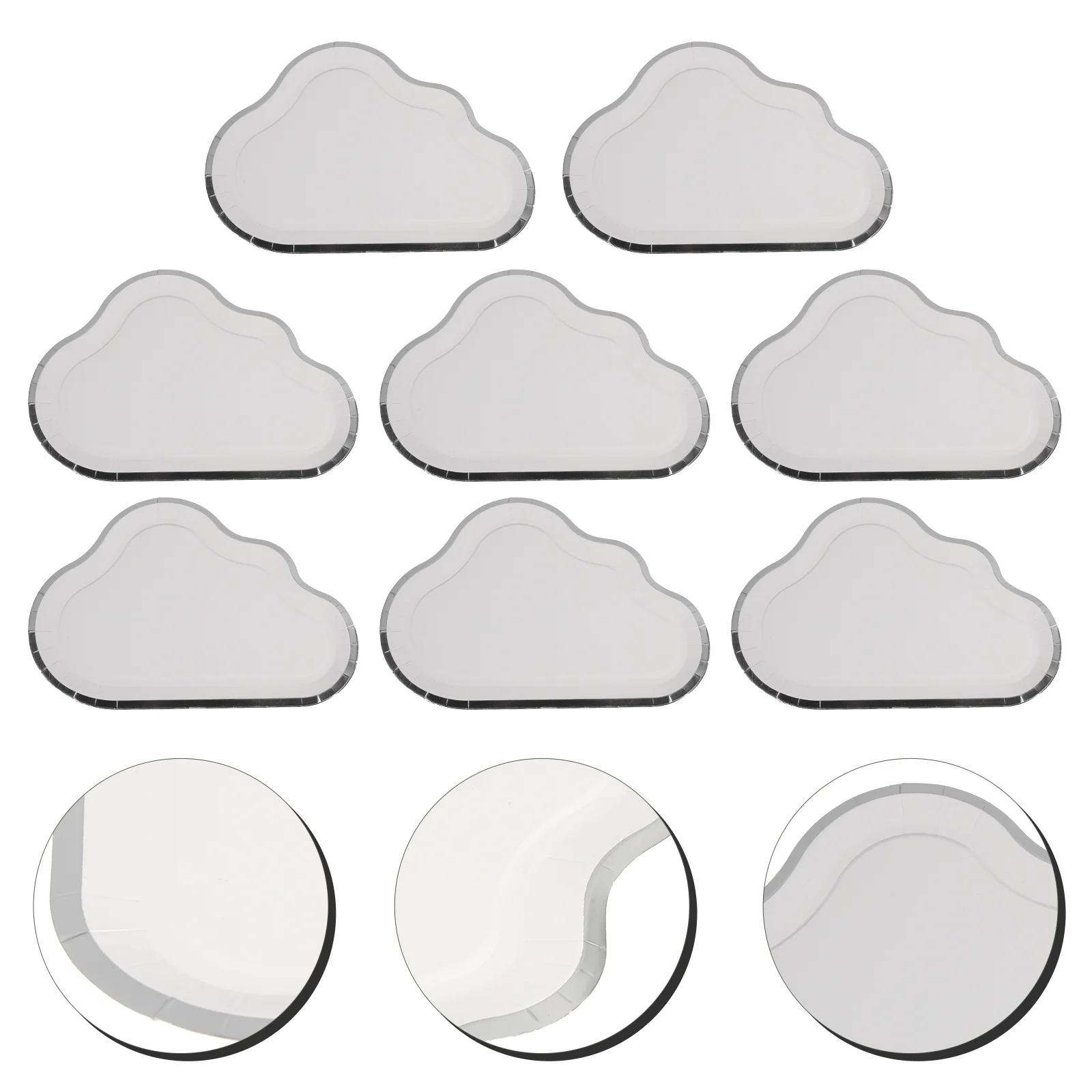 8 шт./компл. одноразовые бумажные тарелки в форме облака пищевая тарелка для дня