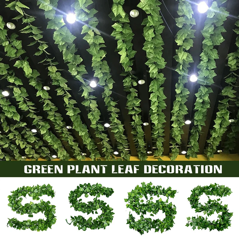 

Simulation Green Leaf Plants Rattan Personalized Wall Art Hanging Ornament for Home Garden Courtyard SUB Sale