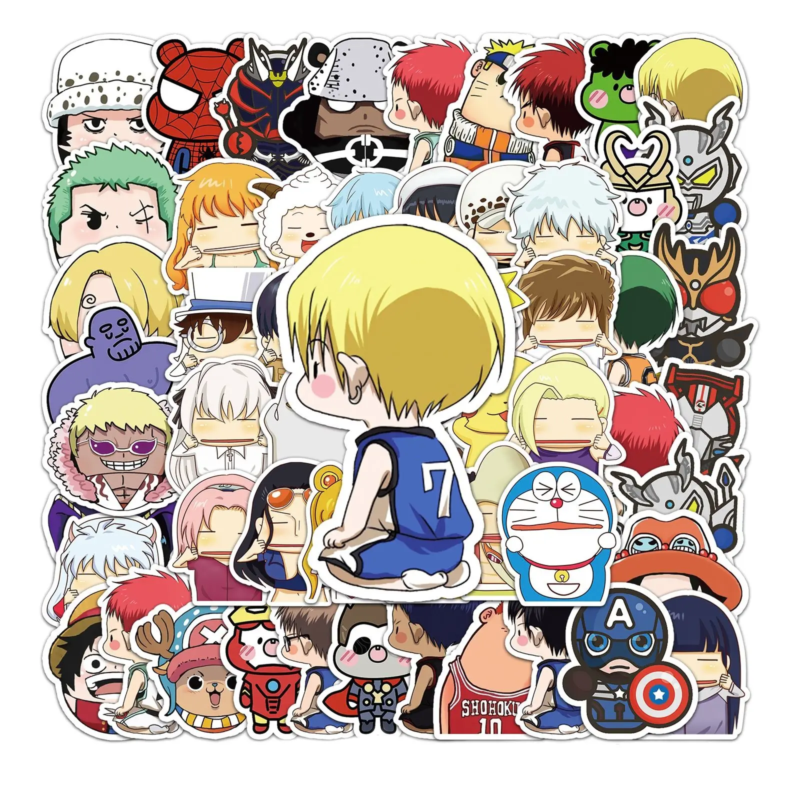 

50/100/200Pcs Cartoonish Figure Portrait DIY Graffiti Decoration Skateboard Fridge Laptop Thermos Cup Waterproof Stickers