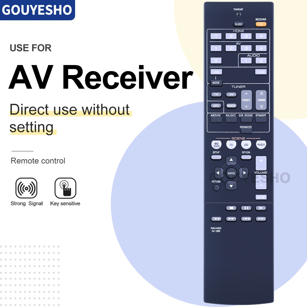 RAV463 ZA11350 сменный пульт дистанционного управления для Yamaha AV ресивер RX-V375BL HTR-3066