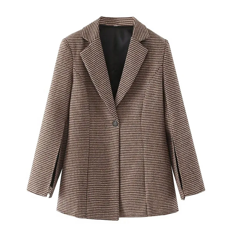 

Sigutan Chic Office Lady Blazers For Women Elegant Stylish Coats 2023 Women's Long Sleeve Single Button Slim Blazer