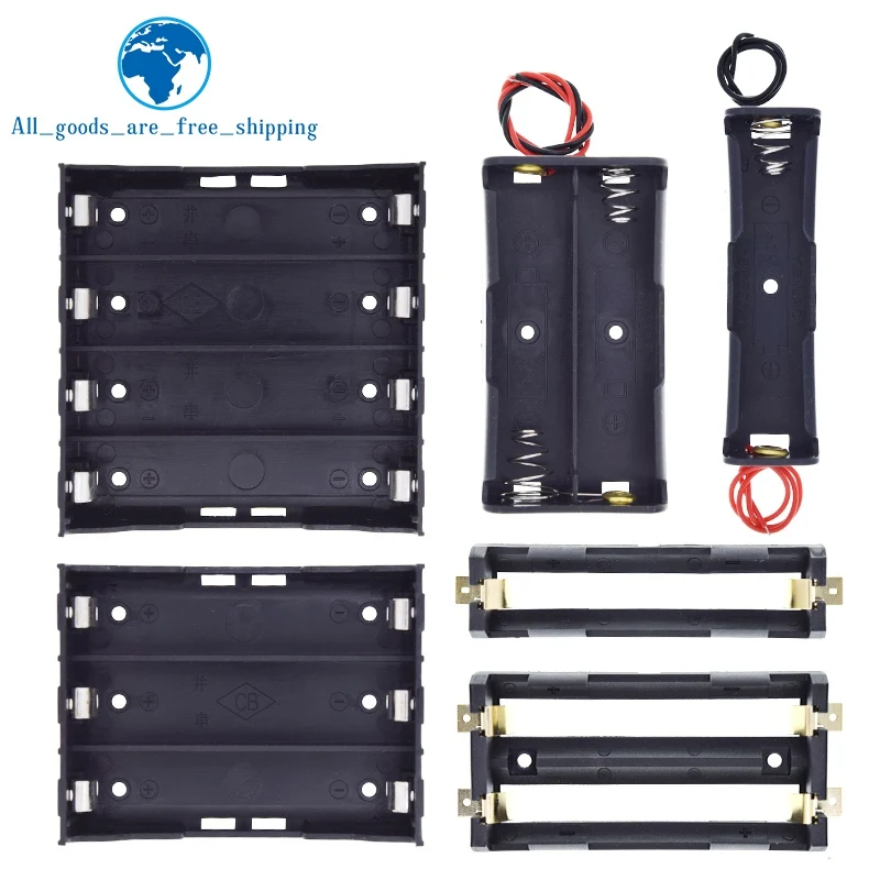 1/3 шт. Пластиковий стандартний розмір AA/18650 футляр для тримача батареї чорний із затискачем для дроту 3,7 В/1,5 В