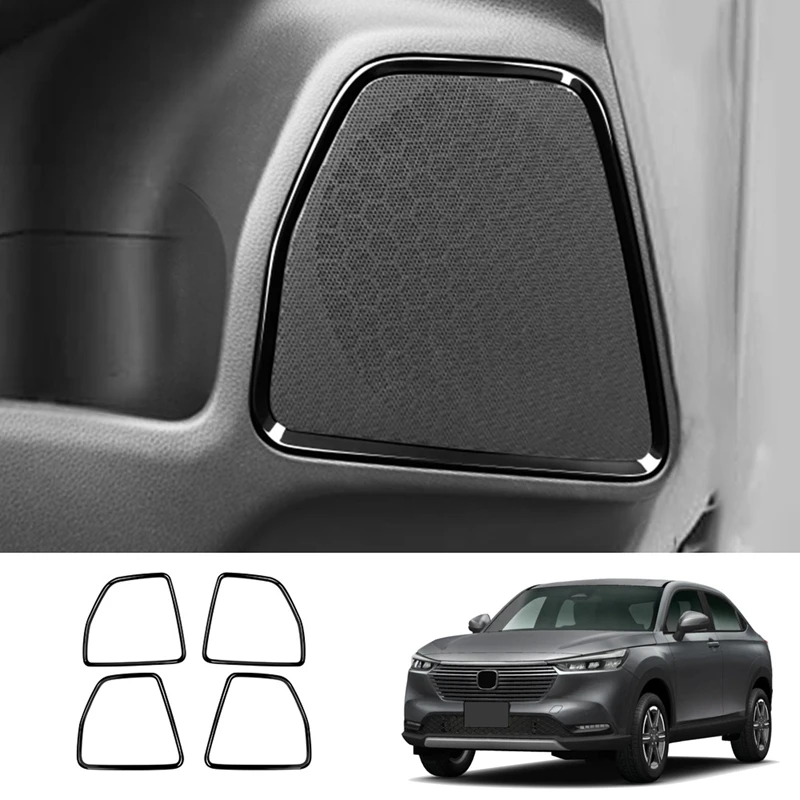 

4Pcs Side Door Audio Speaker Cover Decorative Ring Cover Trims For Honda Vezel HR-V HRV 2021 2022
