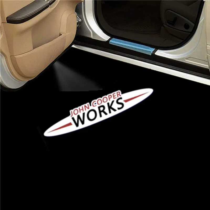 

2 шт. светодиодный логотип двери автомобиля, предупреждающая лампа приветствия для Mini Cooper One S JCW R52 R58 R56 R59 R60 F55 F56 F60, аксессуары для стайлинга автомобилей
