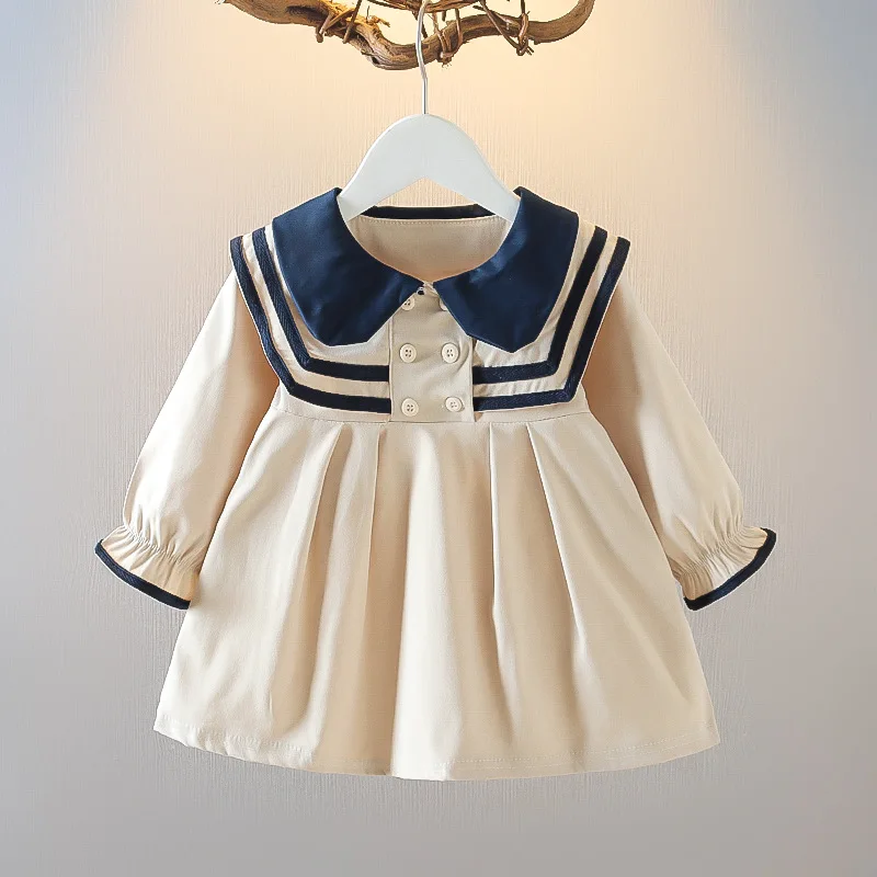 

Детское Хлопковое платье с отложным воротником, на возраст от 18 до 24 месяцев