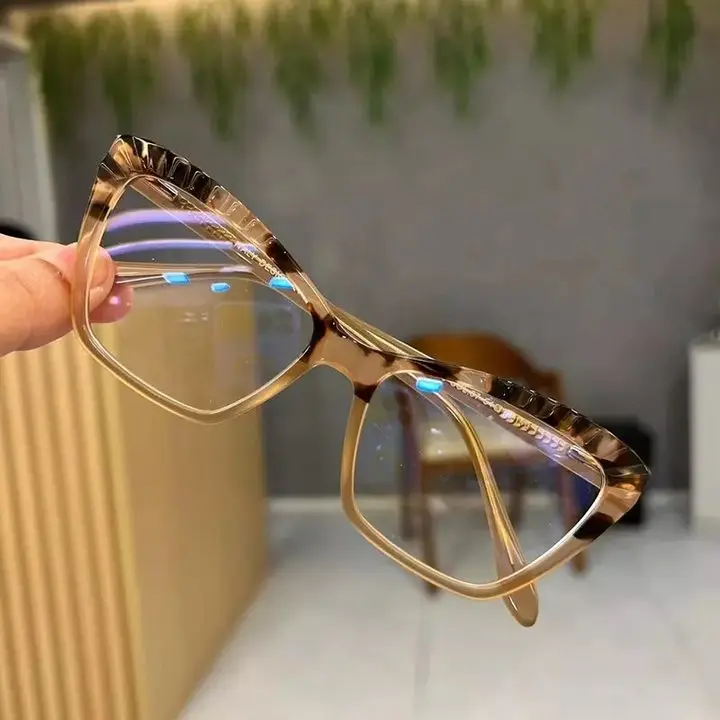 

Fashion Oulylan Cat Eye Computer Eyeglasses Blue Light Blocking Optical Glasses Women Frame Vintage Myopia Spectacles Frames