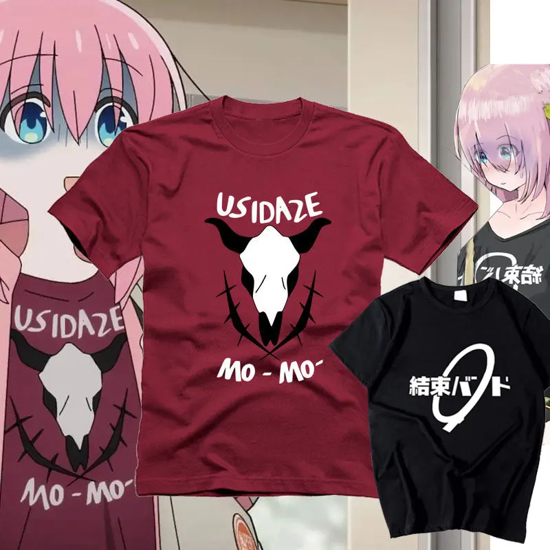 

Аниме Bocchi the Rock! Летняя футболка для косплея Gotou Hitori Ijichi Nijika Kita Ikuyo, топы с коротким рукавом для женщин и мужчин, Студенческая футболка