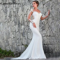 boho mermaid 2022 wedding dress for women lace sweetheart backless bridal dress sexy appliques white bridal gown robe de mari%c3%a9e