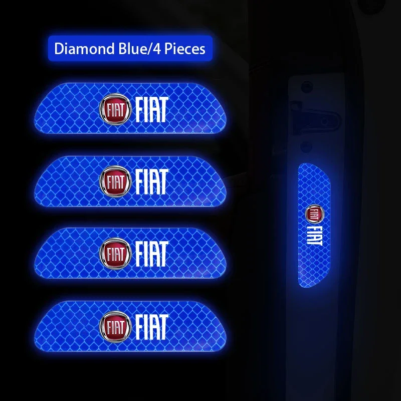 Светоотражающая наклейка на дверь автомобиля, ночник, предупреждающая наклейка для FIAT 500 Ducato Panda Grande Punto Tipo Abarth Pulse Strada 600 500L