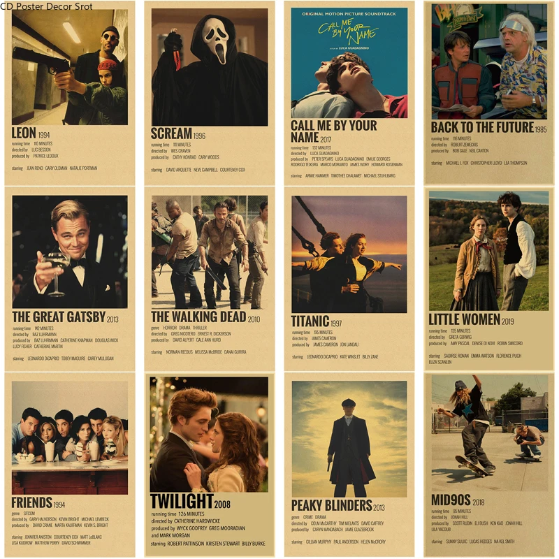 Фильм ТВ аниме Леон Mid90s Титаник Ретро винтажный принт художественный плакат на холсте для гостиной украшение домашний декор на стену картина