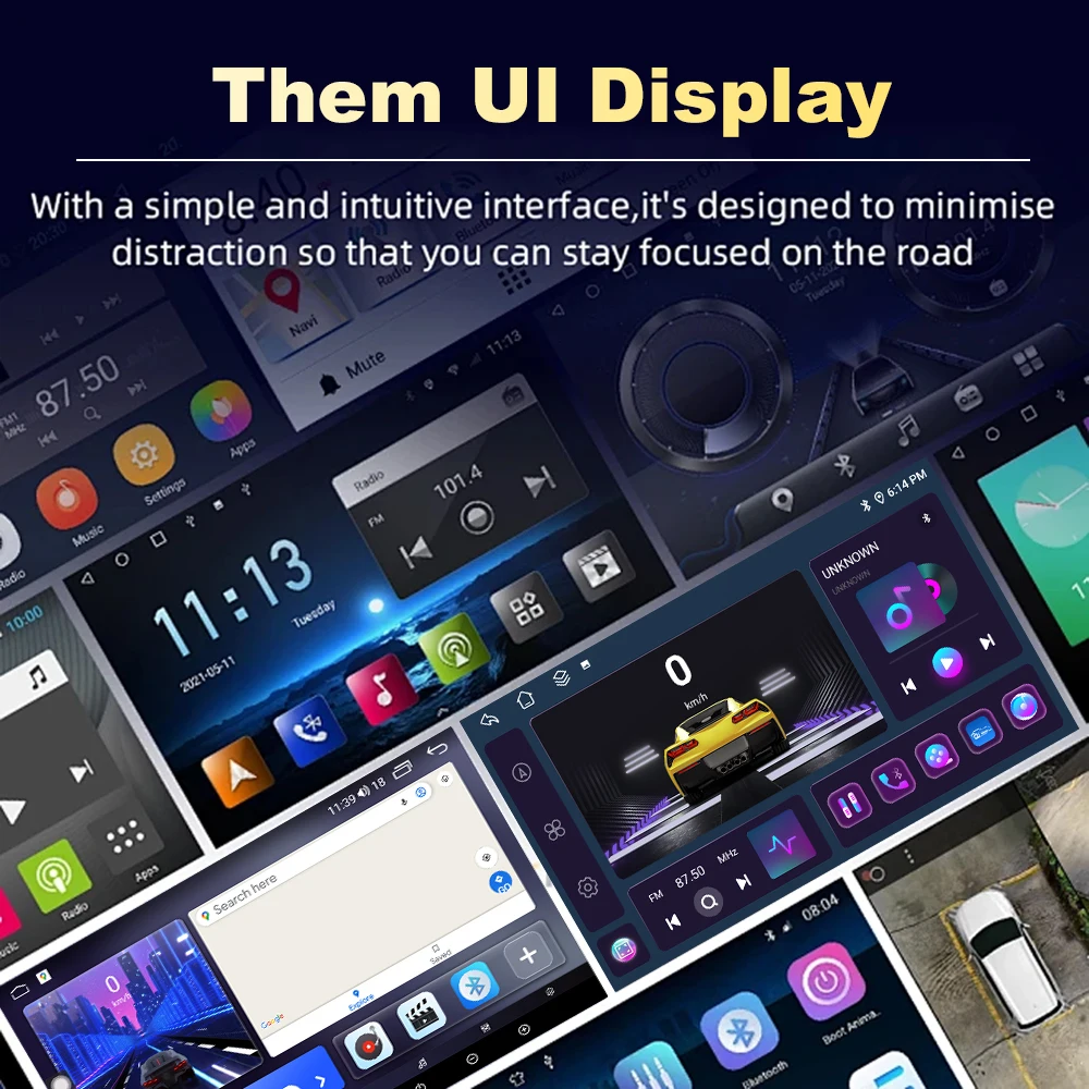 9-дюймовый Автомобильный Мультимедийный Радиоплеер Gps Navi Android Os Bt Dsp Стерео Qled