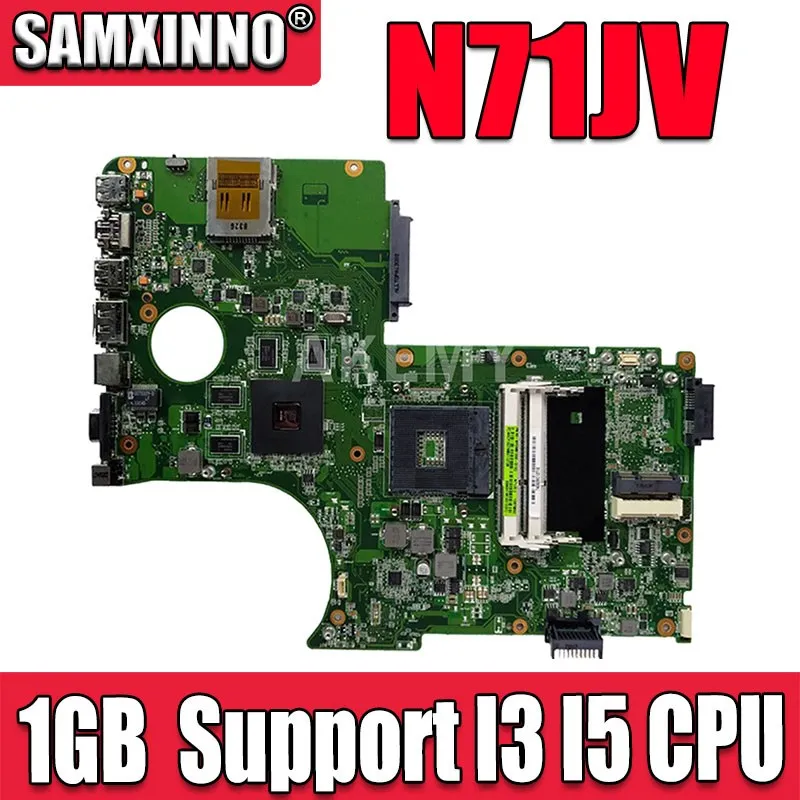 

For ASUS N71JV N71JA mainboard laptop motherboard Test work 100% W/ 1GB GPU can Support I3 I5 CPU
