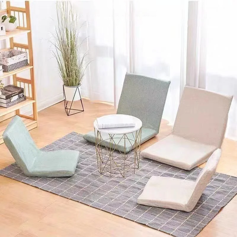 Single Lazy Sofa Folding Japanese Style Tatami with Adjustable Backrest Washable Cotton Home Living Room Furniture 110x50x7cm