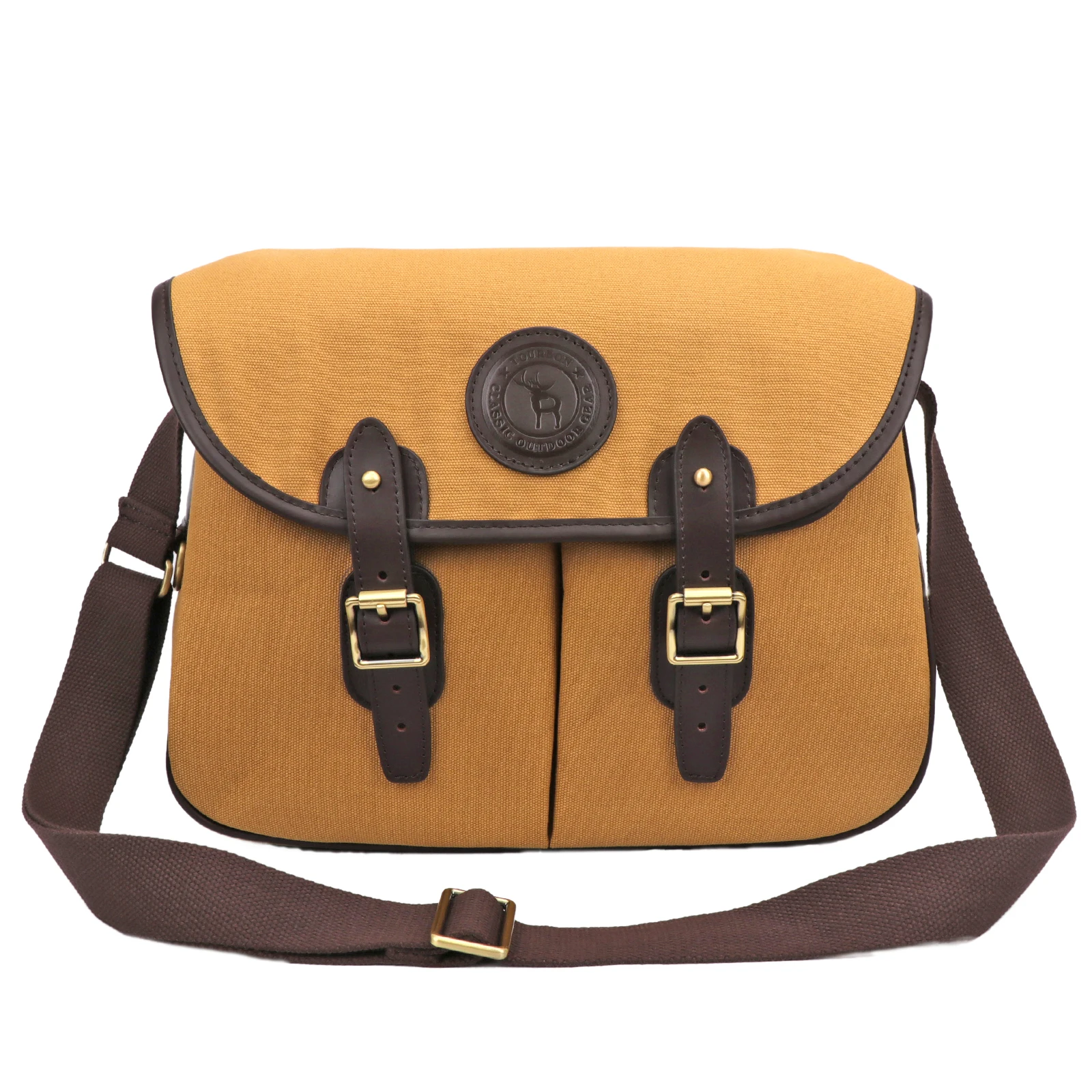 

Tourbon Outdoor Retro Fishing Storage Bag Vintage Premium Canvas Leather Fly Fishing Game Sports Climbing Travelling Bags