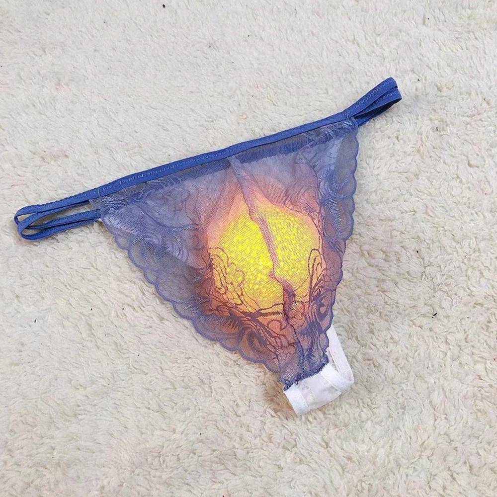 Мужские сексуальные трусы кружевные Прозрачное нижнее белье с карманом стринги