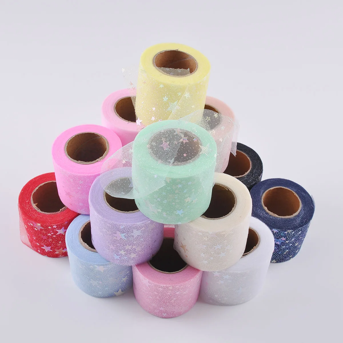 6 см x 5 ярдов/рулон Радужный Блестящий тюль рулон блестки кристалл органза